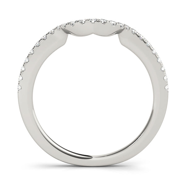 Single Row Curved Half Eternity Ring in Gold & Platinum