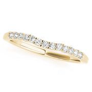 Curved Bands Half Eternity Ring in 10K/14K gold and platinum with certified lab-grown or natural diamonds