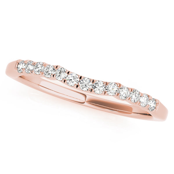 Curved Bands Half Eternity Ring in Gold & Platinum