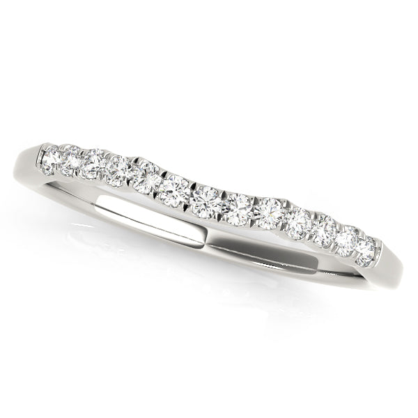Curved Bands Half Eternity Ring in Gold & Platinum