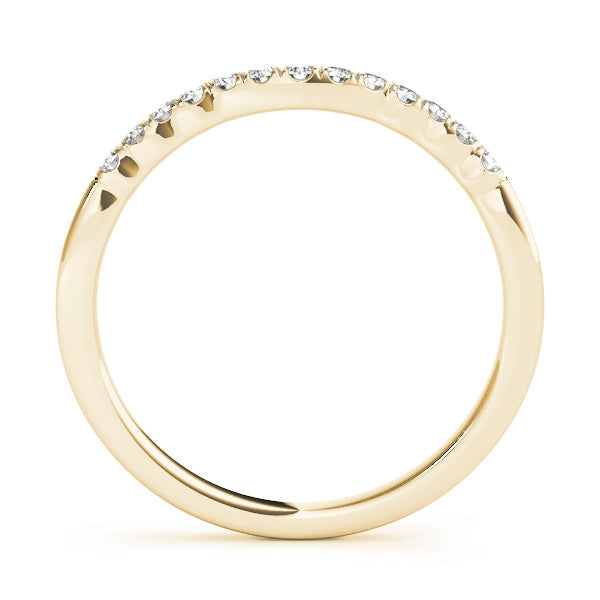 Curved Bands Half Eternity Ring in Gold & Platinum
