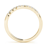 Curved Bands Half Eternity Ring in Gold & Platinum