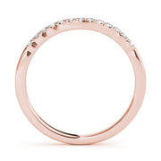 Curved Bands Half Eternity Ring in Gold & Platinum