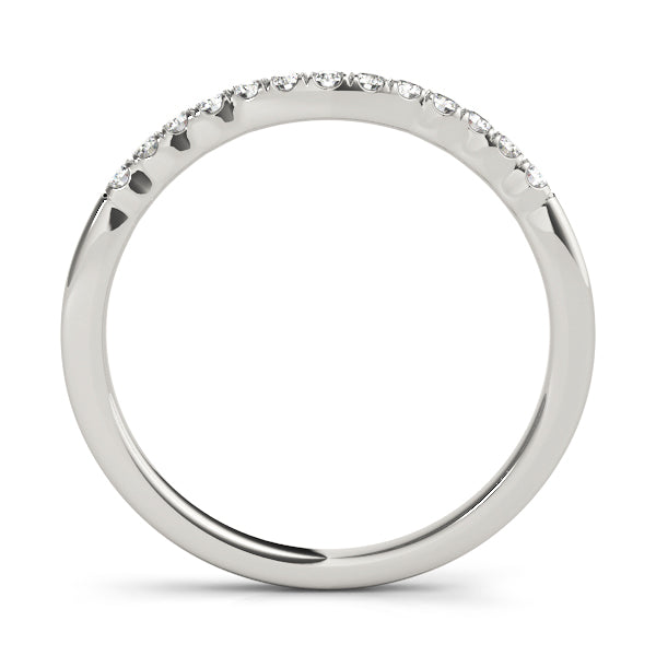 Curved Bands Half Eternity Ring in Gold & Platinum