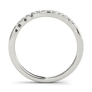 Curved Bands Half Eternity Ring in Gold & Platinum