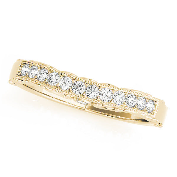 Curved Bands Half Eternity Ring in 10K/14K gold and platinum with certified lab-grown or natural diamonds