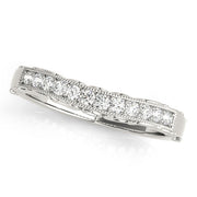 Curved Bands Half Eternity Ring in Gold & Platinum
