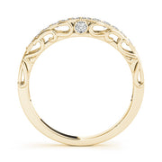 Curved Bands Half Eternity Ring in Gold & Platinum