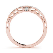 Curved Bands Half Eternity Ring in Gold & Platinum