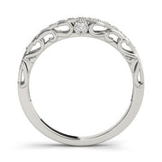 Curved Bands Half Eternity Ring in Gold & Platinum