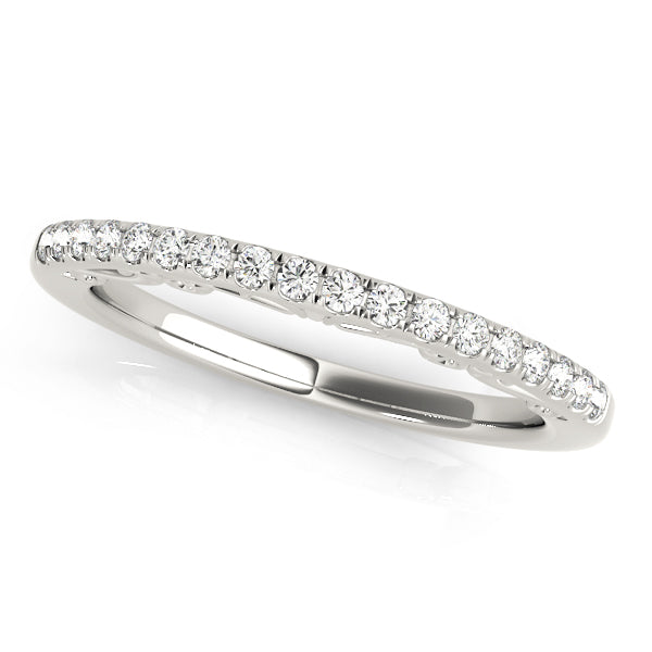 Curved Bands Half Eternity Ring in Gold & Platinum