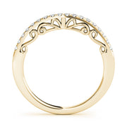 Curved Bands Half Eternity Ring in Gold & Platinum