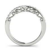 Curved Bands Half Eternity Ring in Gold & Platinum