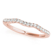 U-Prong Curved Half Eternity Ring in Gold & Platinum