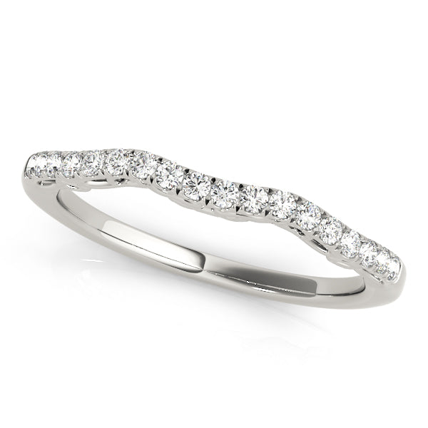 U-Prong Curved Half Eternity Ring in Gold & Platinum