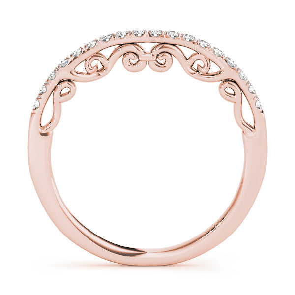 U-Prong Curved Half Eternity Ring in Gold & Platinum