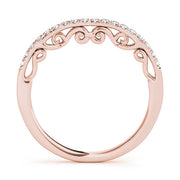 U-Prong Curved Half Eternity Ring in Gold & Platinum