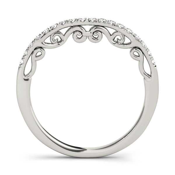 U-Prong Curved Half Eternity Ring in Gold & Platinum