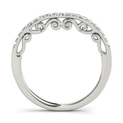 U-Prong Curved Half Eternity Ring in Gold & Platinum