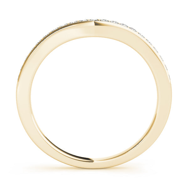 Prong in Channel Curved Half Eternity Ring in Gold & Platinum