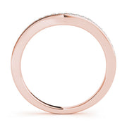 Prong in Channel Curved Half Eternity Ring in Gold & Platinum