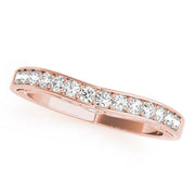 Channel-in-Prong Curved Half Eternity Ring in Gold & Platinum