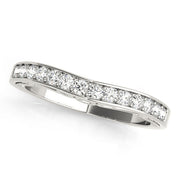 Channel-in-Prong Curved Half Eternity Ring in Gold & Platinum