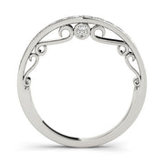Channel-in-Prong Curved Half Eternity Ring in Gold & Platinum