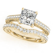 Enchanted Trellis Princess Diamond Engagement Ring in 10K/14K gold and platinum with certified lab-grown or natural diamonds