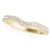 Vintage-Inspired Milgrain Curved Half Eternity Ring in 10K/14K gold and platinum with certified lab-grown or natural diamonds