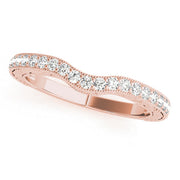Vintage-Inspired Milgrain Curved Half Eternity Ring in Gold & Platinum