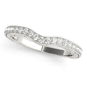Vintage-Inspired Milgrain Curved Half Eternity Ring in Gold & Platinum