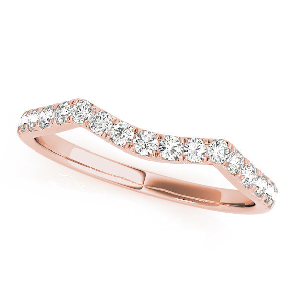 Curved Split Prong Half Eternity Ring in Gold & Platinum