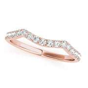 Curved Split Prong Half Eternity Ring in Gold & Platinum