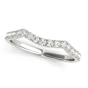 Curved Split Prong Half Eternity Ring in Gold & Platinum