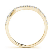 Curved Split Prong Half Eternity Ring in Gold & Platinum