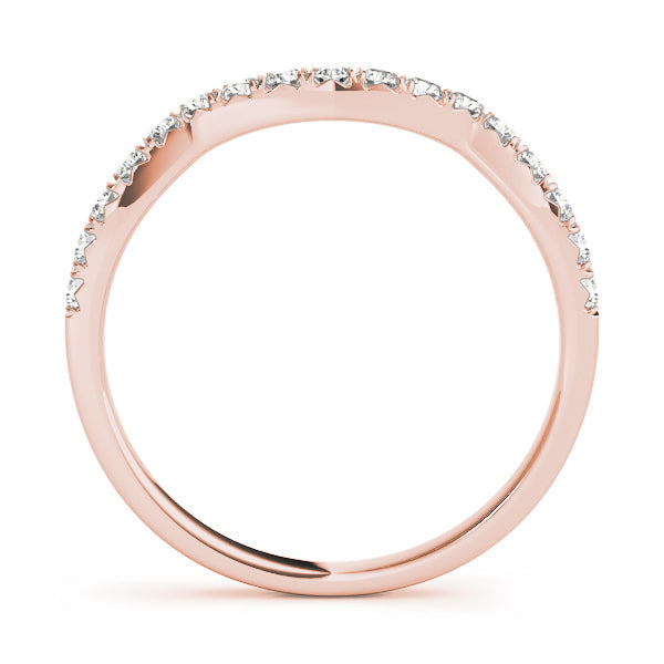 Curved Split Prong Half Eternity Ring in Gold & Platinum