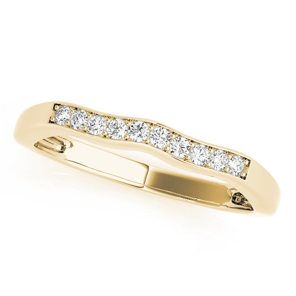 Curved Bands Half Eternity Ring in 10K/14K gold and platinum with certified lab-grown or natural diamonds