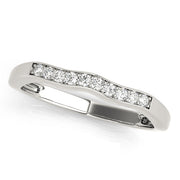 Curved Bands Half Eternity Ring in Gold & Platinum