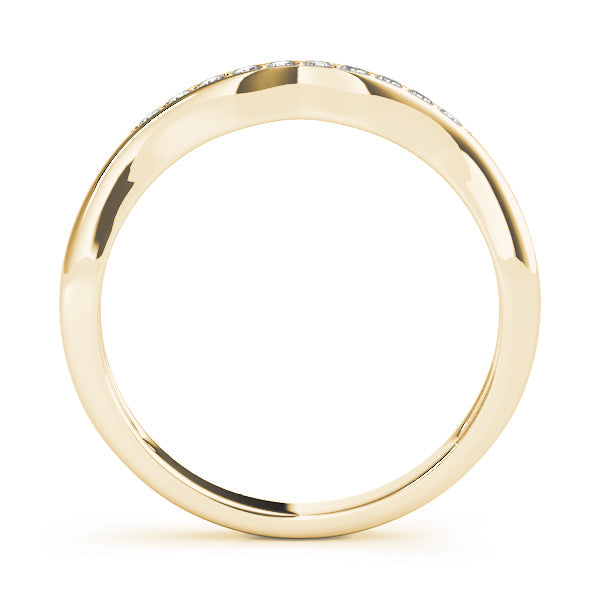 Curved Bands Half Eternity Ring in Gold & Platinum