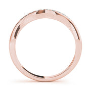 Curved Bands Half Eternity Ring in Gold & Platinum