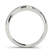 Curved Bands Half Eternity Ring in Gold & Platinum