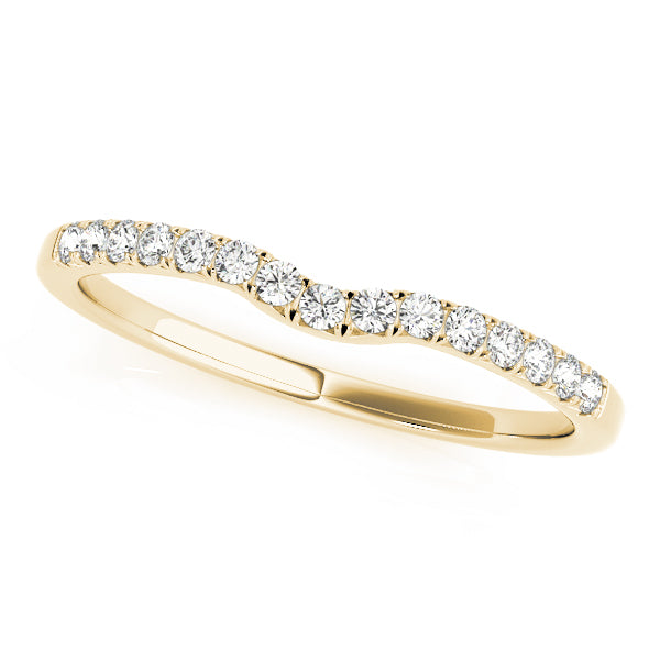 Curved Half Eternity Ring in 10K/14K gold and platinum with certified lab-grown or natural diamonds