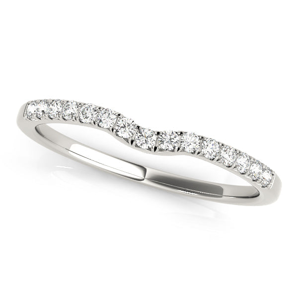 Curved Half Eternity Ring in Gold & Platinum