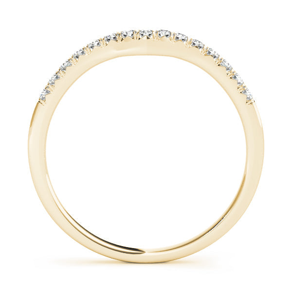 Curved Half Eternity Ring in Gold & Platinum