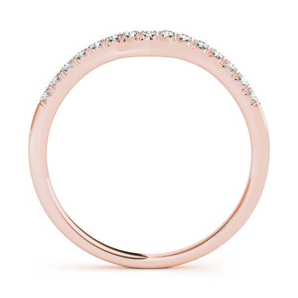Curved Half Eternity Ring in Gold & Platinum