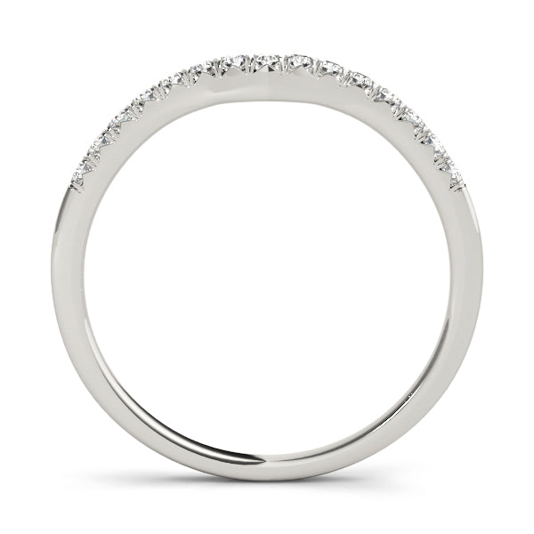 Curved Half Eternity Ring in Gold & Platinum