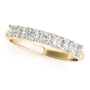 7-Stone Princess Cut Half Eternity Ring in 10K/14K gold and platinum with certified lab-grown or natural diamonds