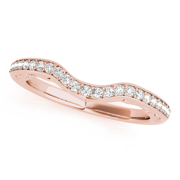 Prong in Channel Curved Half Eternity Ring in Gold & Platinum