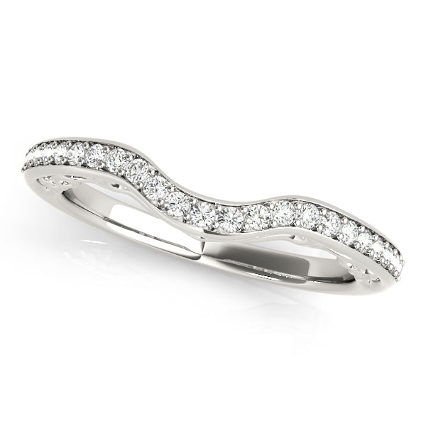 Prong in Channel Curved Half Eternity Ring in Gold & Platinum